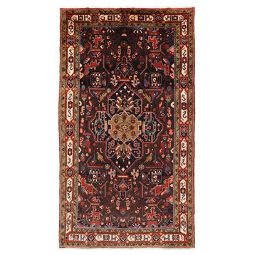 New Authentic Persian Nahavand Wool Rug, 5'2"x9'5"