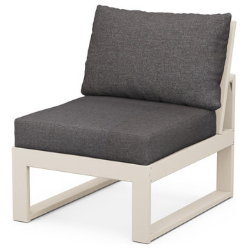 Modular Armless Chair, Sand/Ash Charcoal