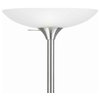 3 Way Torchiere Floor Lamp With Frosted Glass Shade And Stable Base, White