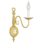 Livex Lighting - Williamsburgh Wall Sconce, Polished Brass - Simple, yet refined, the traditional, colonial wall sconce is a perennial favorite. Part of the Williamsburgh series, this handsome sconce is a timeless beauty.