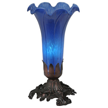 Meyda Tiffany 11262 8" H Blue Pond Lily Accent Lamp - Blue