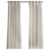 Italian Faux Linen Grommet Curtain Single Panel, Parchment Cream, 50w X 120l