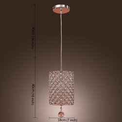LightInTheBox Contemporary Crystal Drop Pendant Light in Cylinder Style - Pendant Lighting