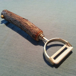 ADK Kitchen Series, Handmade, Rustic, Twig Handled Vegetable Peeler - Kitchen Knives And Accessories