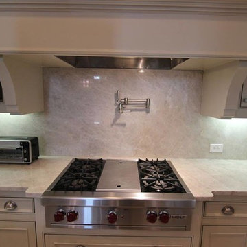 Quartzite- Taj Mahal & White Pearl kitchen & guest bathroom