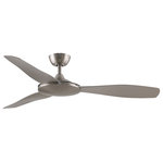 Fanimation - GlideAire, 52", Brushed Nickel With Brushed Nickel Blades - GlideAire by fanimation has a contemporary design and uses the latest technology. fanSync Bluetooth is included with purchase and GlideAire is WiFi compatible with the purchase of an optional control. This damp rated fan is available in three finish combinations and comes with a 31 speed DC motor.