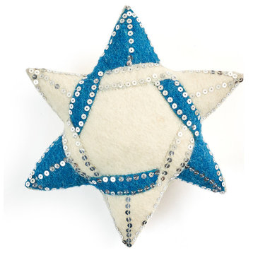 Hand Felted Wool Star of David Tree Topper