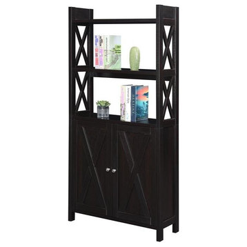 Convenience Concepts Oxford Bookcase with Cabinet in Espresso Wood Finish