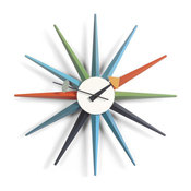 Vitra Nelson Sunburst Clock, Multicolored
