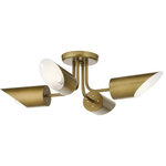 Kichler Lighting - Kichler Lighting 52164NBR Trentino - Four Light Semi-Flush Mount - With Trentino, sleek metal cylinders are designedTrentino Four Light  Natural Brass *UL Approved: YES Energy Star Qualified: YES ADA Certified: n/a  *Number of Lights: Lamp: 4-*Wattage:75w A19 bulb(s) *Bulb Included:No *Bulb Type:A19 *Finish Type:Natural Brass