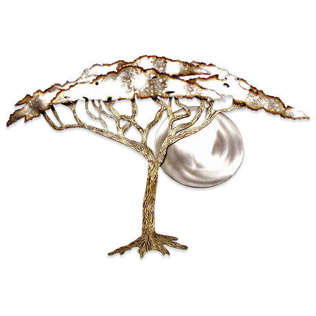 Coastal Home Decor 'Acacia Tree in Moonlight' - SST Steel Beach Acacia Tree Art