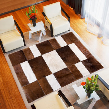 RECTANGLE Cowhide Patchwork Area Rugs