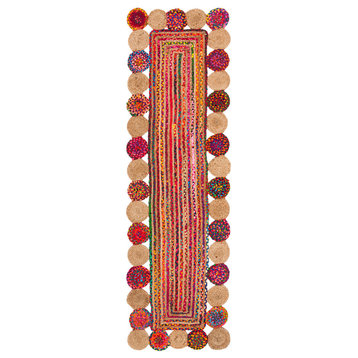 Safavieh Cape Cod Collection CAP201 Rug, Red/Multi, 2'3"x8'