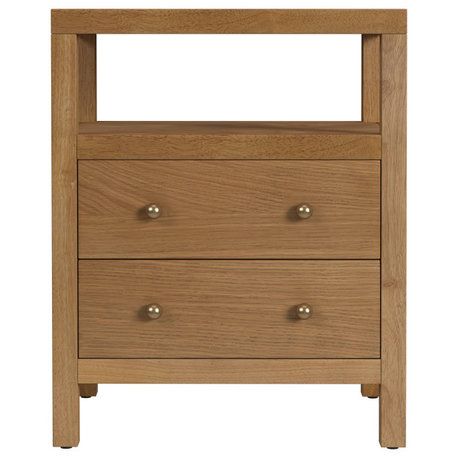 Nora 2-Drawer Nightstand, Light Natural