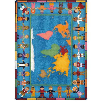 Hands Around The World 5'4" X 7'8" Area Rug, Color Multi