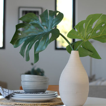 Monstera Leaves in Neutral Vase