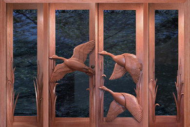 Flying Geese Carved Doors