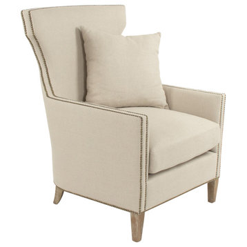 Aldrich Club Chair, Natural Linen