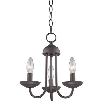 Country-Cottage 3-Light Oil Rubbed Bronze Finish Chandelier Made Of Metal