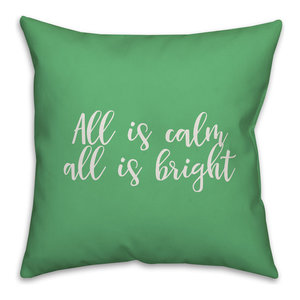 Kathy Ireland Christmas All Is Calm All Is Bright Green Throw