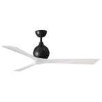 Matthews Fan - Irene-3, Ceiling Fan, Matte Black Finish/Matte White Blades, 60" - Cutting a figure like no other, the Irene-3 is rustic, yet strikingly modern design that transforms the look of any space it inhabits. Lauded by designers for how the solid wooden blades are neatly joined, this indoor ceiling fan makes your space feel cooler and more comfortable. The globe-shaped body makes the style more personable, and even helps uphold that signature minimal profile. As the original model that started the line, the Irene-3 brings a warm and natural feel to any modern home.