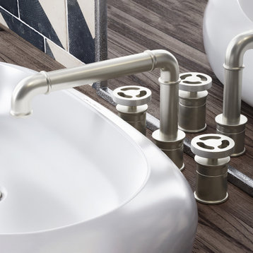 Avallon Widespread, Double Handle, Bathroom Faucet, Brushed Nickel