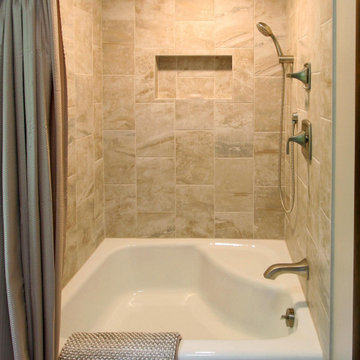 Master Bath with Knotty Alder Vanity and Updated Surround Around Tub