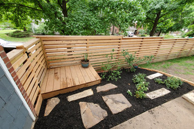 This is an example of a privacy backyard wood fence landscaping in Kansas City.