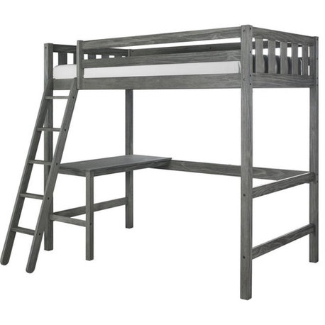 Hillsdale Furniture Crosswinds Wood Complete Twin Loft Bed Wirebrush Gray