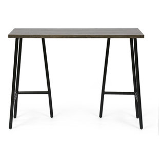 Hondah Solid Wood 64 Inch Modern Industrial Home Office Desk