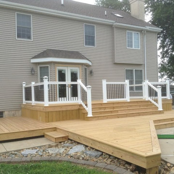 Pressure Treated Pool Deck with Solar Caps