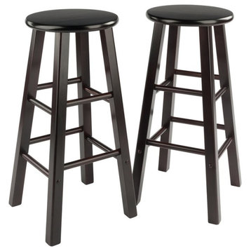 Winsome Element 29" Solid Wood Bar Stool in Espresso (Set of 2)