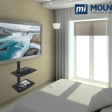 Floating Wall Mounted Shelf Bracket Stand w/ 2 Shelves
