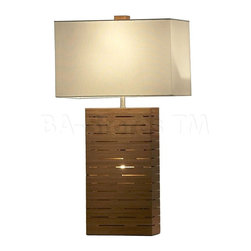 Rift Standing Table Lamp with Bamboo Base - Table Lamps