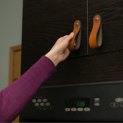 IKEA Kitchen Remodel with Leather Drawer Pulls - Cabinet And Drawer Knobs