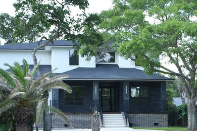 Transitional exterior home idea in Houston