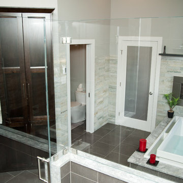 A Spa-styled, contemporary master bathroom