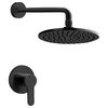Matte Black Shower Faucet Set with 8" Rain Shower Head