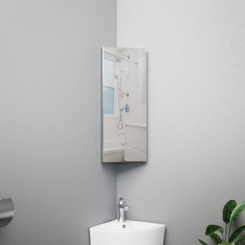 Corner Wall Mount  Medicine Cabinet Stainless Steel Bathroom Cabinet with Mirror