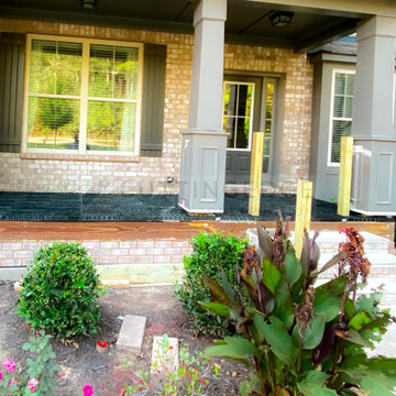 New Stone Pavers & Brick transform Front Porch of this Craftsman home
