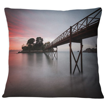 Santa Cruz Island Spain Seashore Photo Throw Pillow, 16"x16"