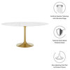 Lippa 60" Round Artificial Marble Dining Table in Gold White
