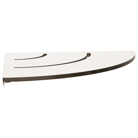 White Corner Shower Seat With 18" Radius