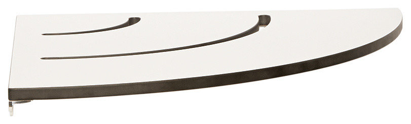 White Corner Shower Seat With 18" Radius