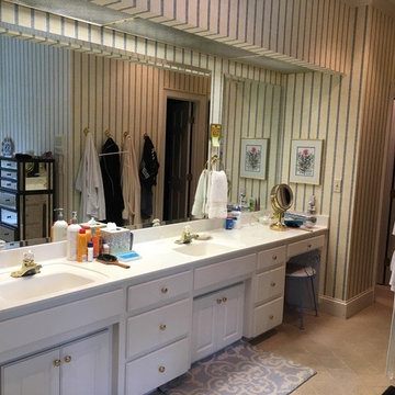 Before: Overhead Lighting and Outdated Fixtures