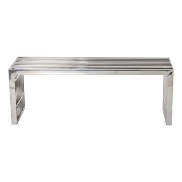 Gridiron Medium Stainless Steel Bench, Silver