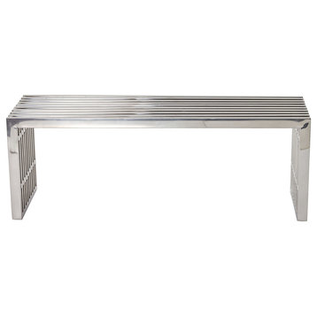Gridiron Medium Stainless Steel Bench, Silver