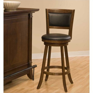 Hillsdale Dennery 43.25" Wood Contemporary Bar Stool in Cherry/Brown