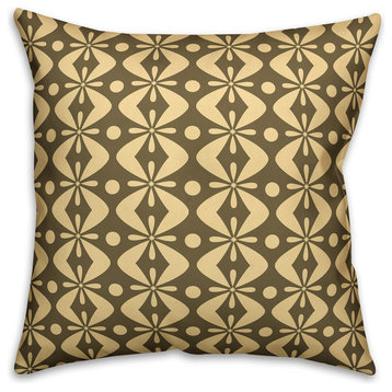 Folk Pattern, Cream Outdoor Throw Pillow, 20"x20"