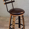 Shooter's Upholstered Swivel Counter Stool With Back